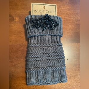 Boot Cuff Billy. Color Is Gray With Bling Embellishment On Both Cuffs. OSFM. New